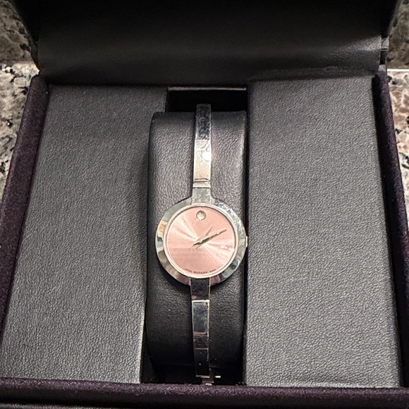 Movado Silver Watch with Pink Dial women’s - Picture 1 of 6